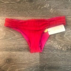 L space red & pink reversible bikini bottom small